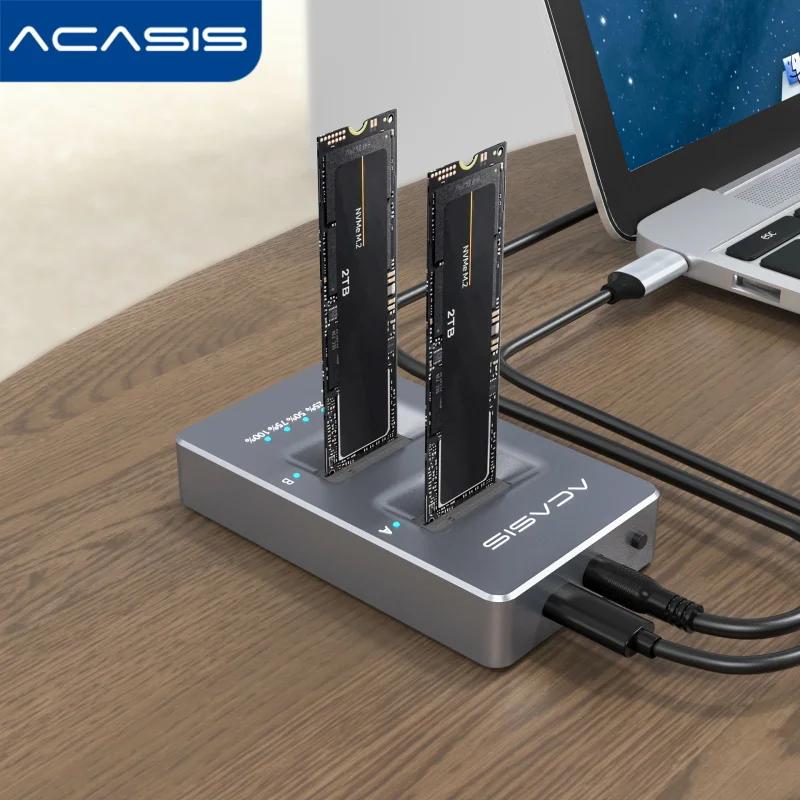 ACASIS NVMe   Ŭ Ŭ ŷ ̼, M2 SSD  M Ű SSD C Ÿ  ϵ ũ ڽ, M.2 USB3.1 Gen2